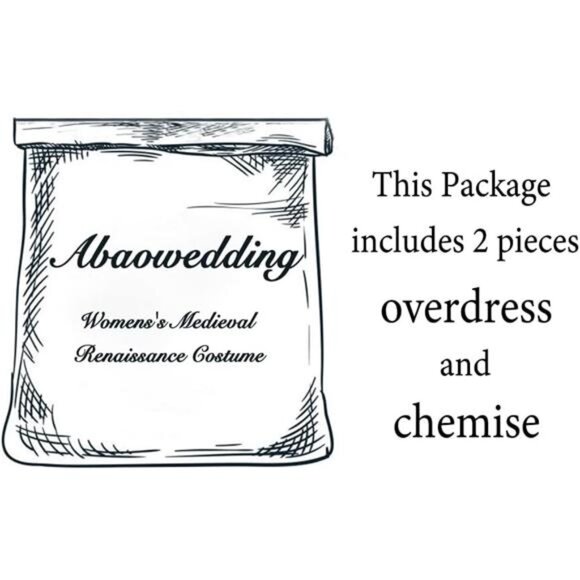 Women's Medieval Renaissance Overdress Cosplay Costume - Picture 6 of 7